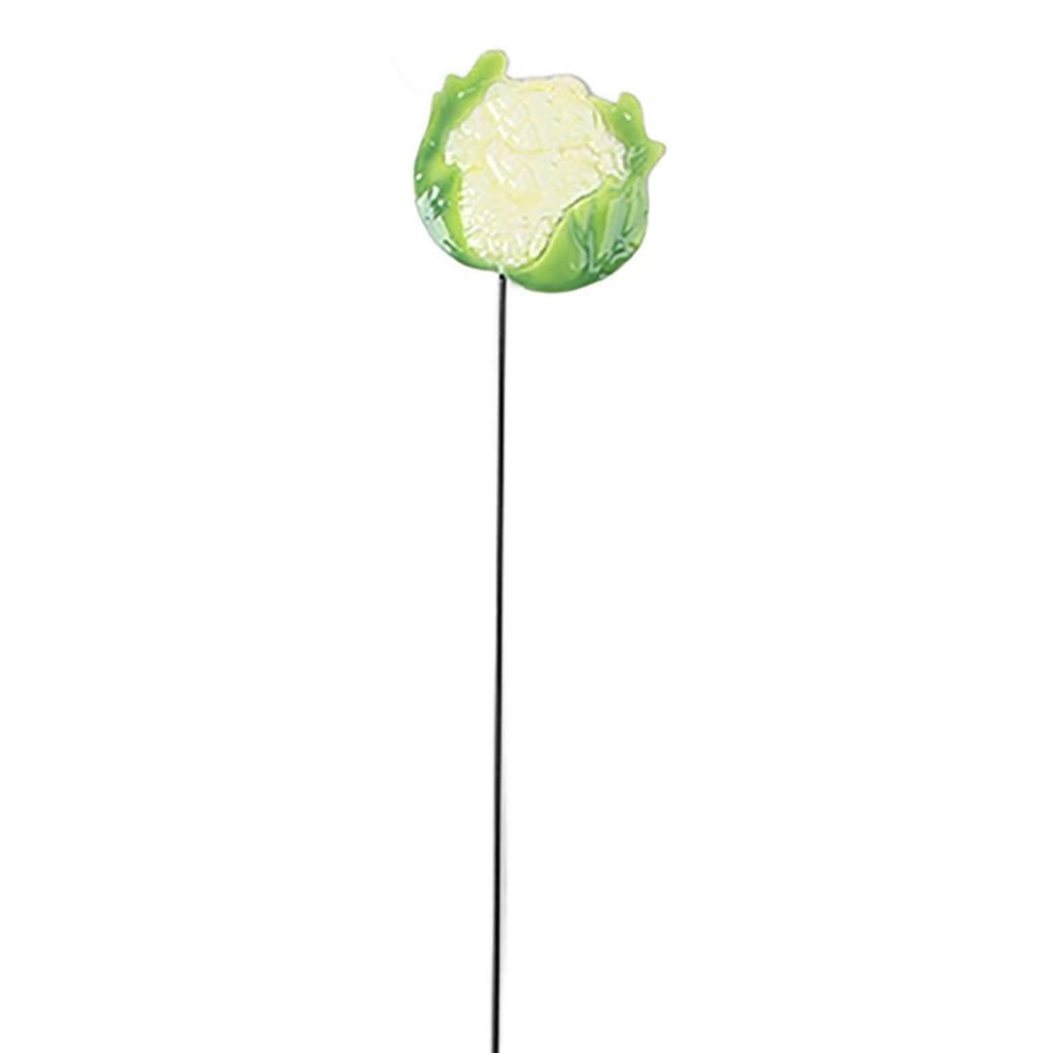 Metal Cauliflower Stake 55cm Green & White