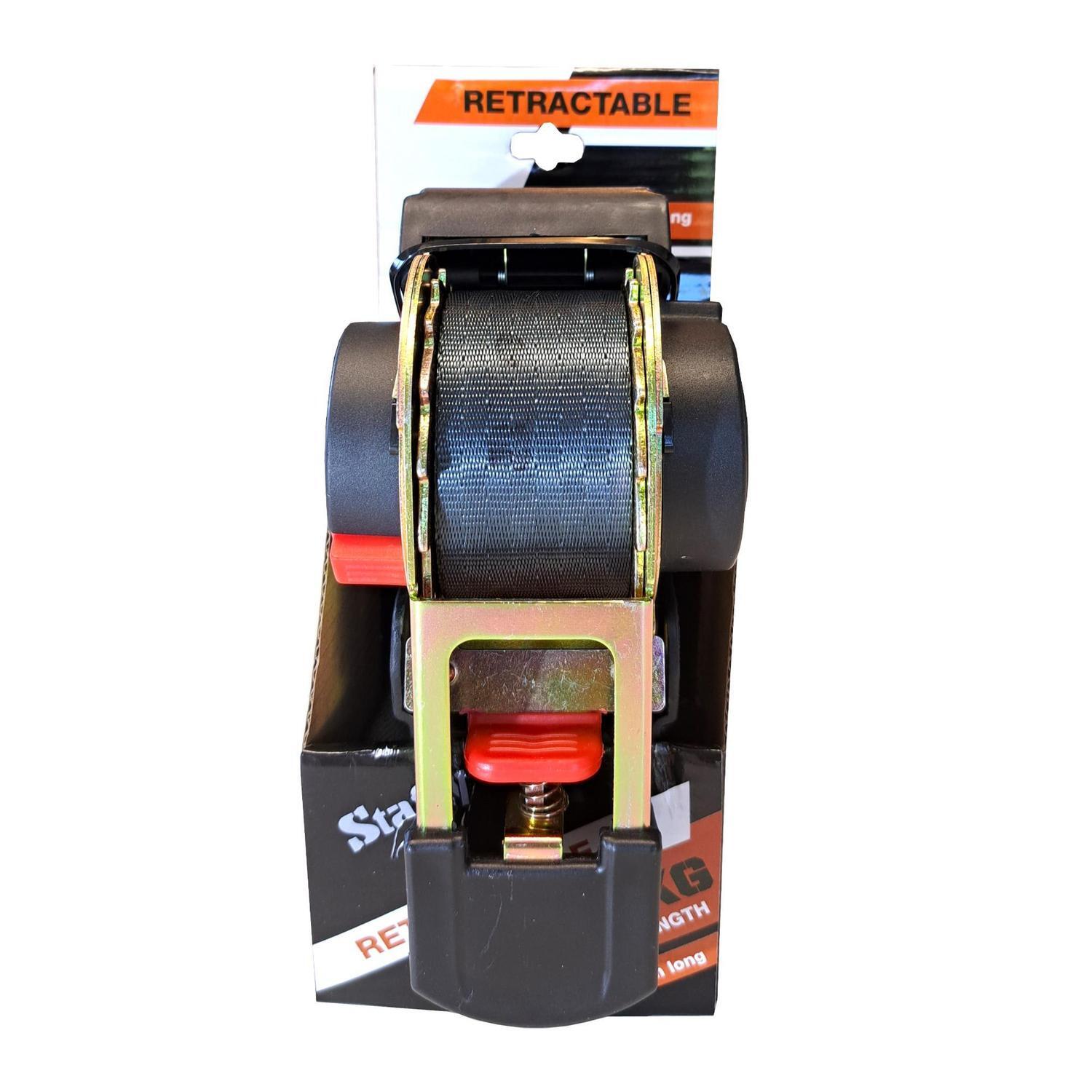 Retractable Ratchet Tie Down 38mm x 4m. LC-500kg, BS-1000kg