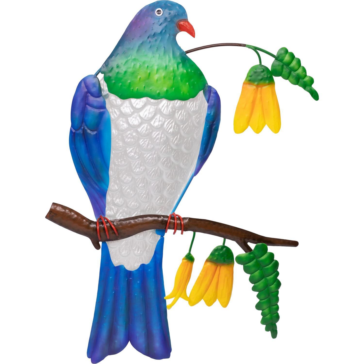Wall Art Metal Glass Wood Pigeon