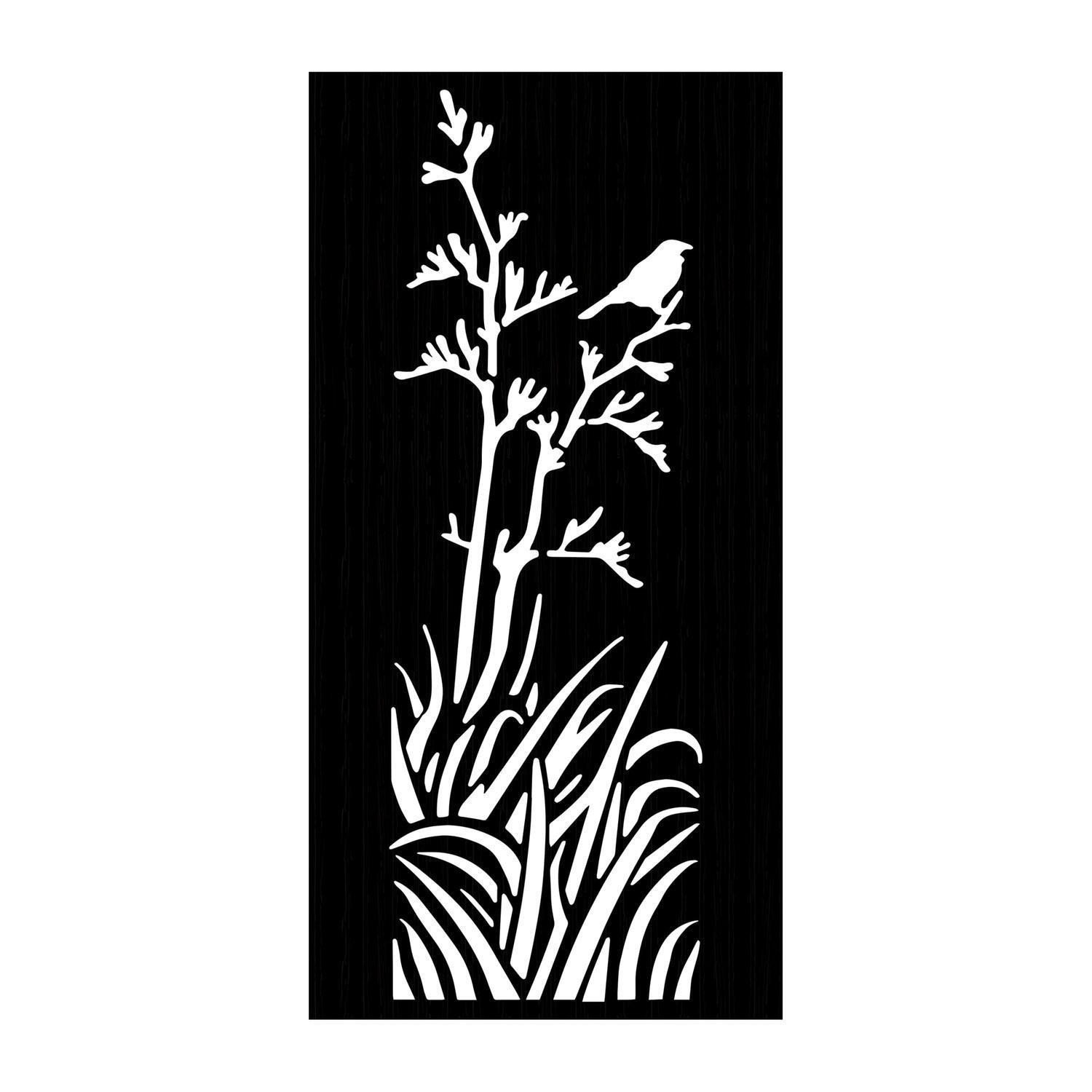 Flax Decorative Screen 900 x 1800mm WPC Black