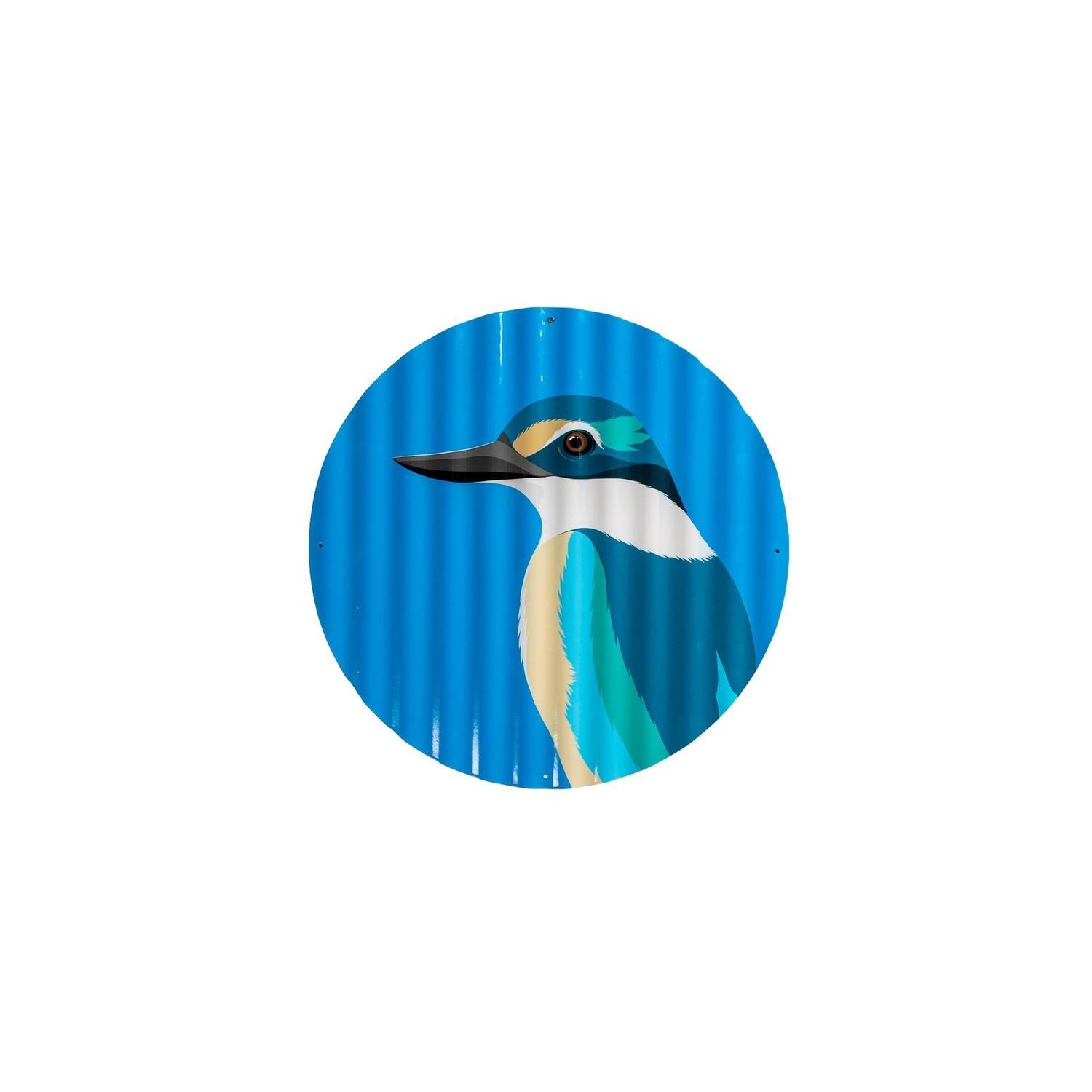 Kiwiana Corrugate Wall Art Kingfisher 45cm