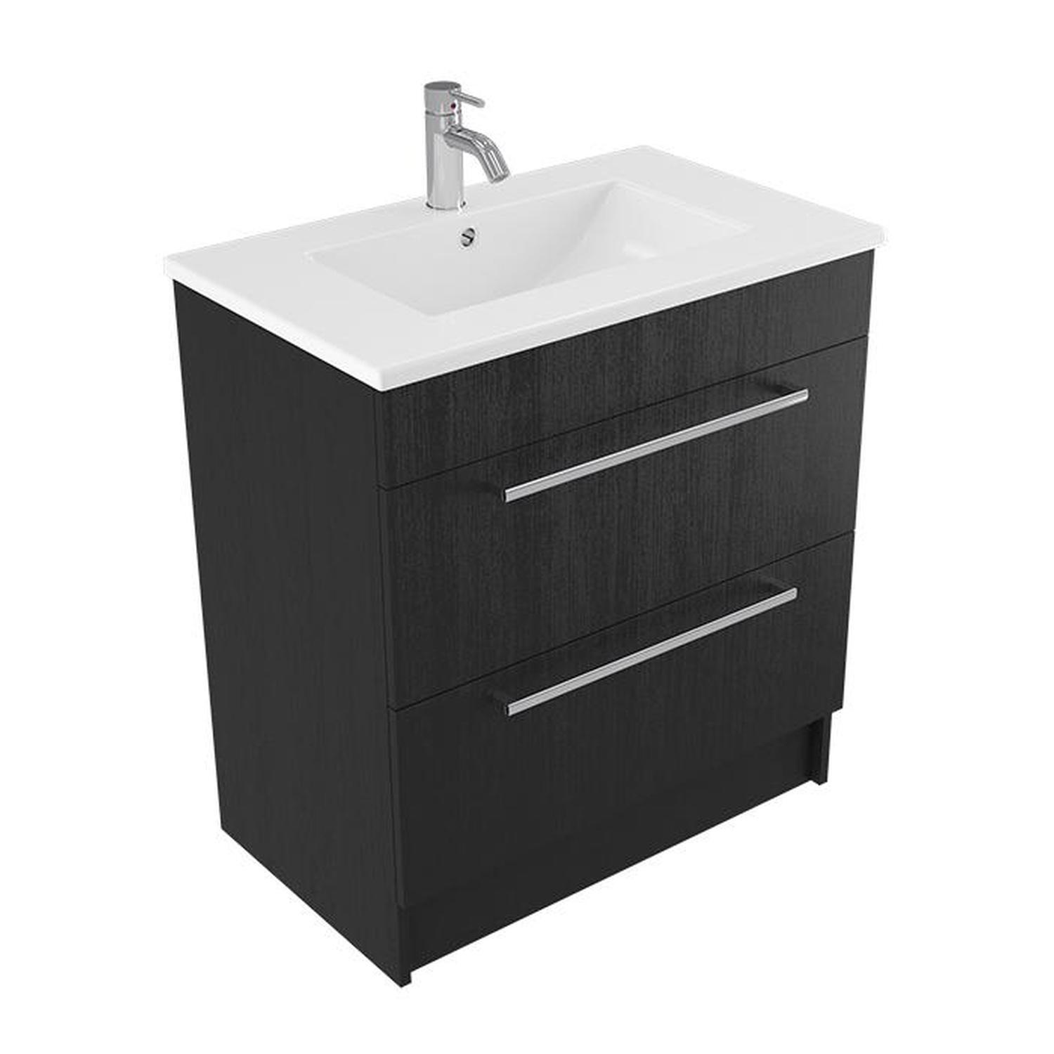 Calais Floor Vanity 750mm Black