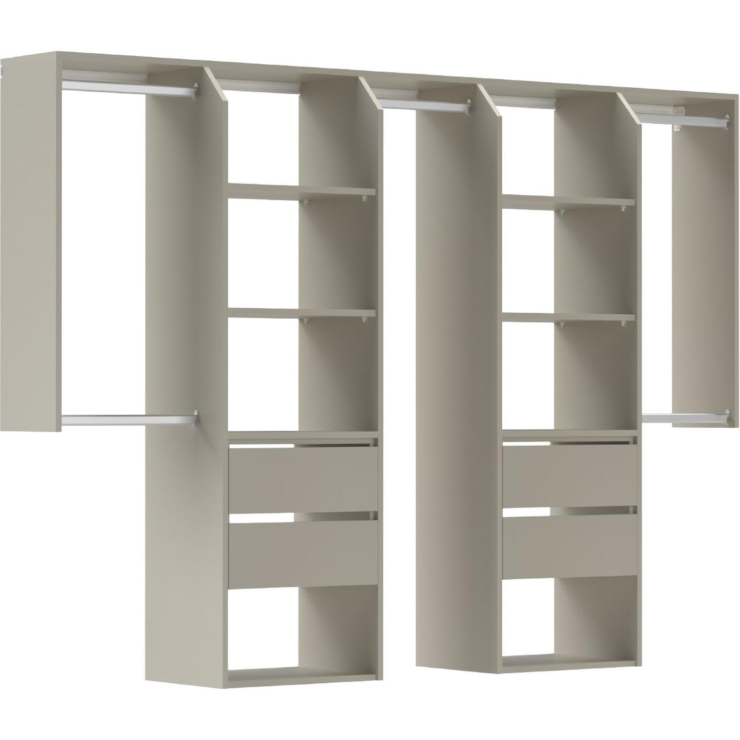Customisable Wardrobe with Drawers (Large) 1800- 2400 mm Mist Grey