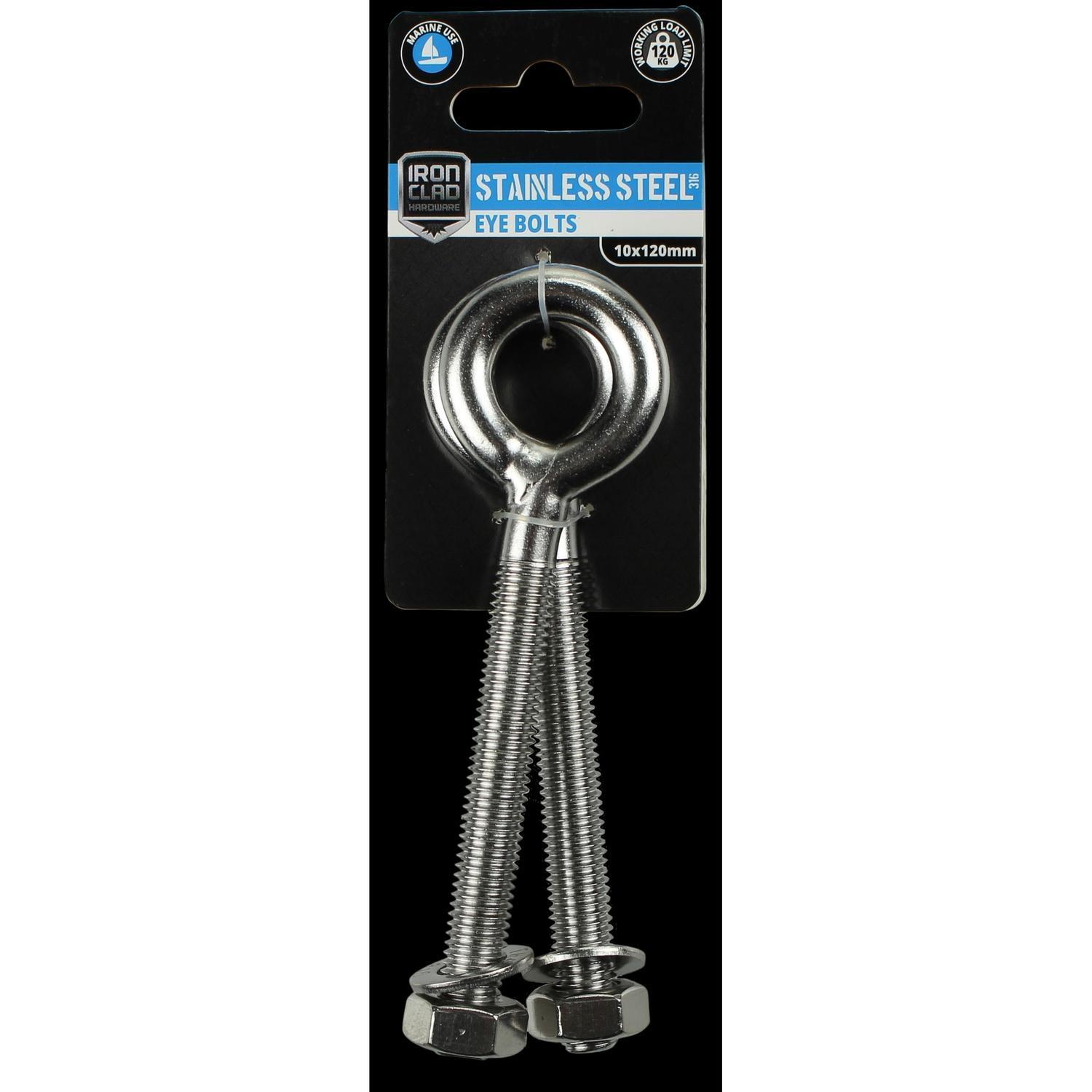 Eye Bolts 10x120mm Stainless Steel 316