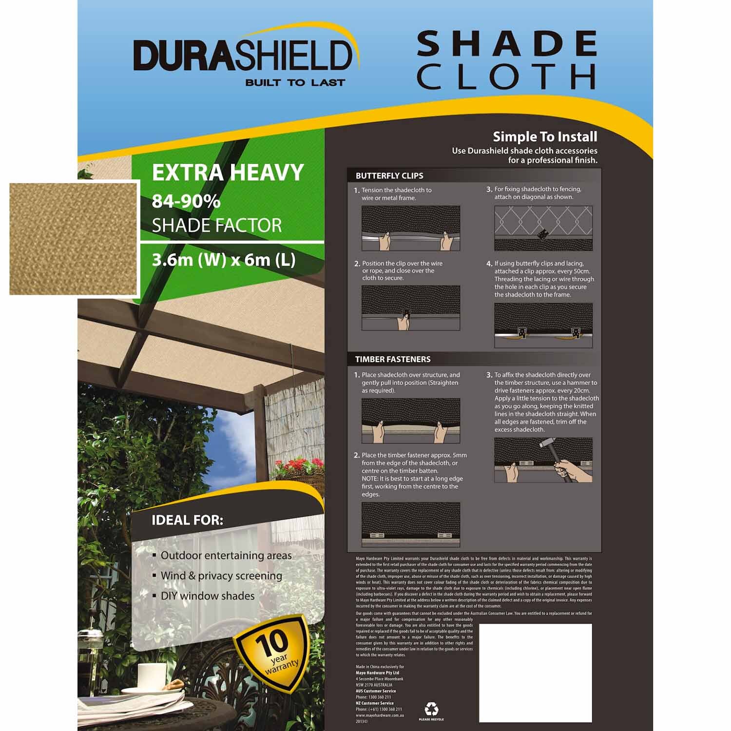 Prepack Shade Cloth
