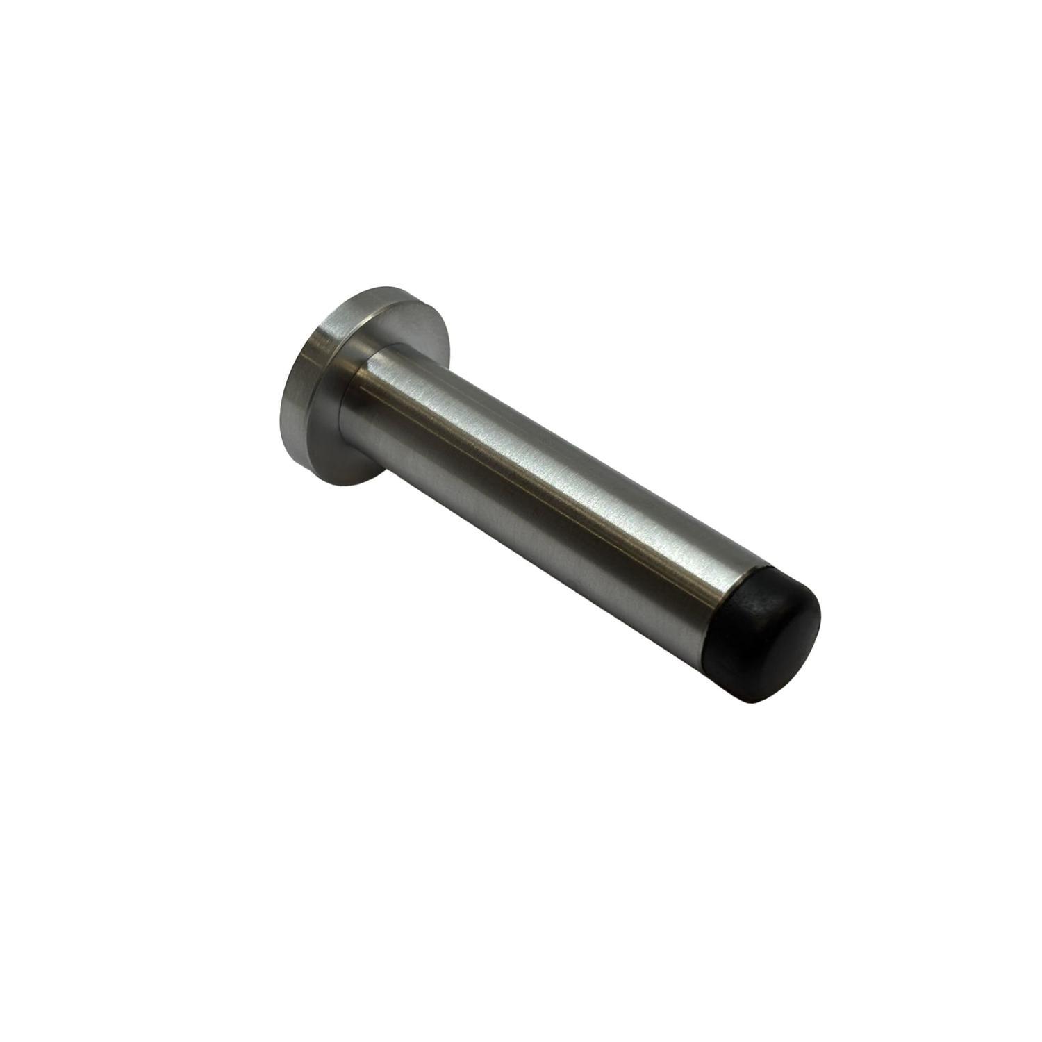 Round Wall Mounted Door Stop 85mm Brushed Satin Chrome