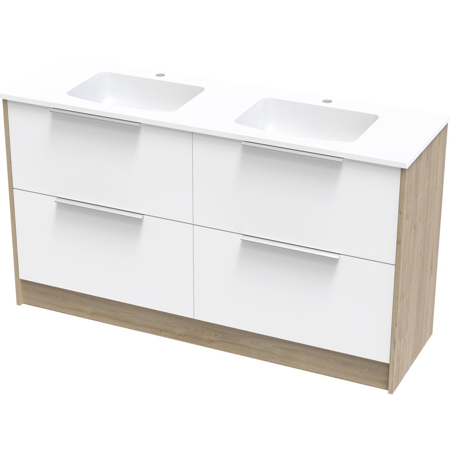 Nikau Grove 1500Db Double Drawer Floor Ultra Gloss White/Colour