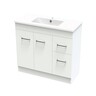 Cashmere Slim Classic Floor Standing Vanity H: 856mm, W: 890mm, D: 380mm White Melamine