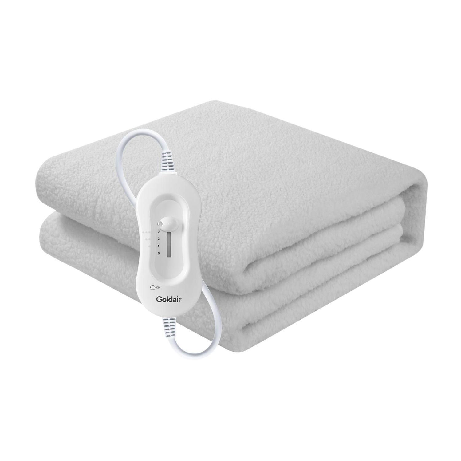 Fitted Fleecy Electric Blanket King Single White