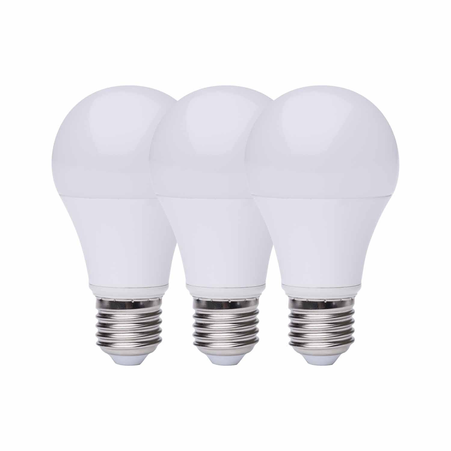 LED Light bulb E27 3 Pack 9 Watt Warm White