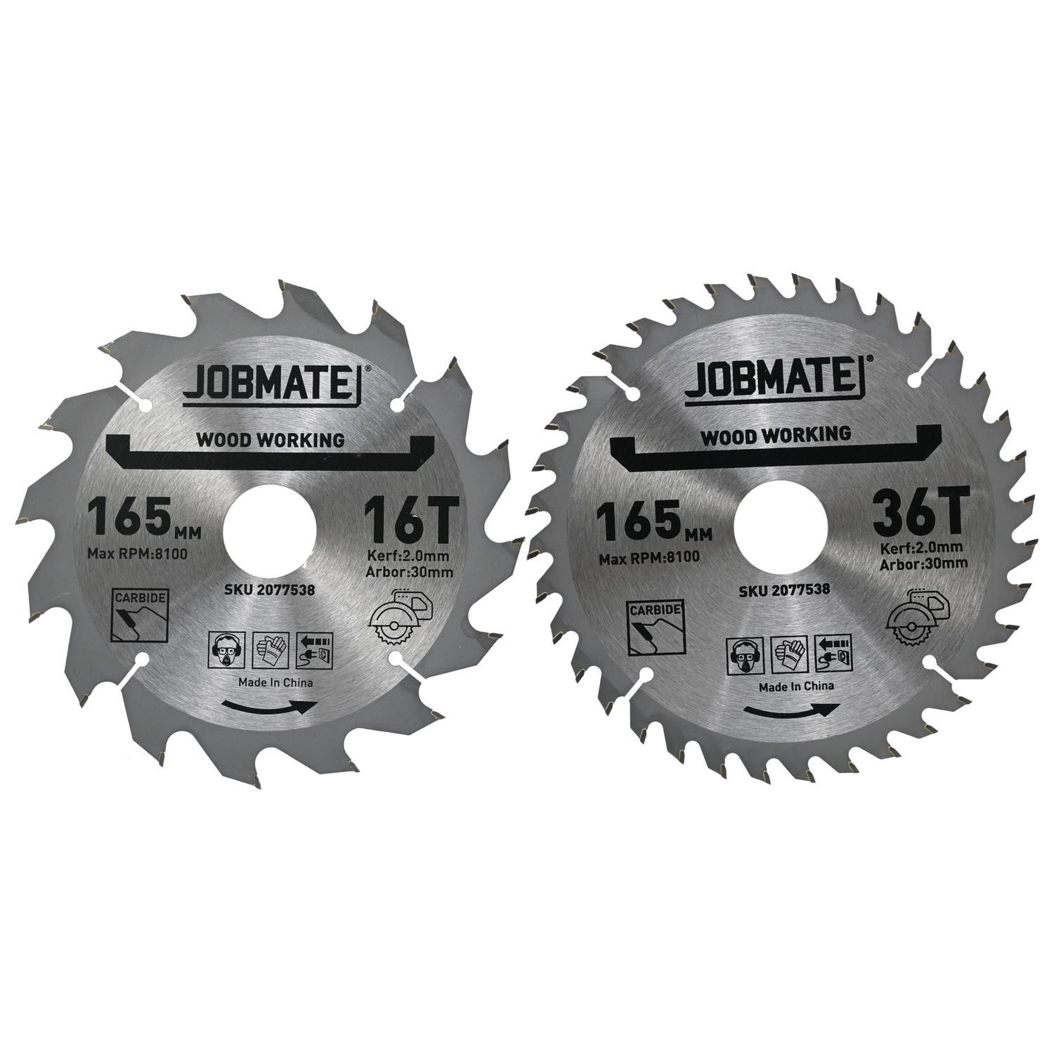 Circular Saw Blade 16T and 36T 2-Pack 165mm