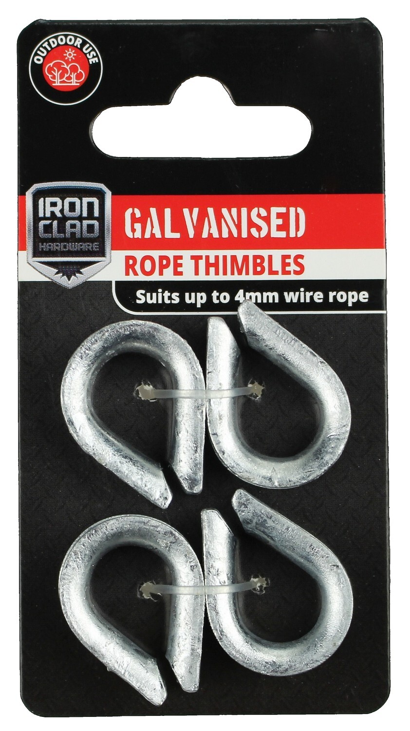 Rope Thimbles 4mm Galvanised