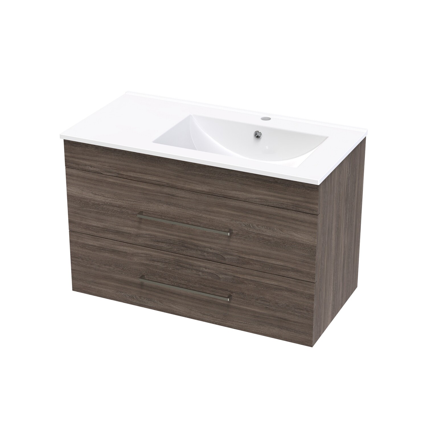 Cashmere Valley 900 Right Hand Bowl Double Drawer Wall Colour
