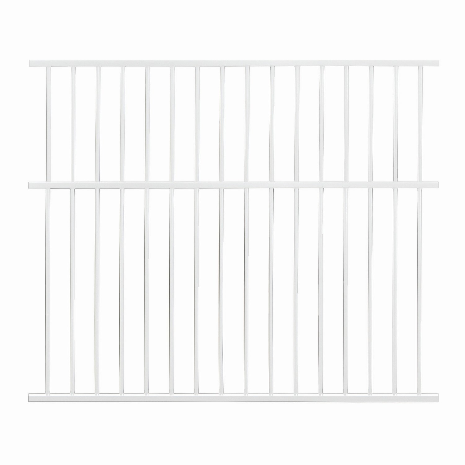 Aluminium Flat Top Fence Panel W: 1500mm, H: 1750mm, D: 38mm White