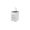 Double Drawer Laundry Tub 555mm White