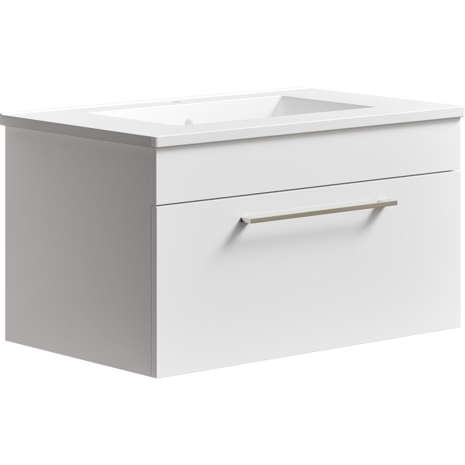 Thin Butler Wall Hung Vanity 750mm Gloss White