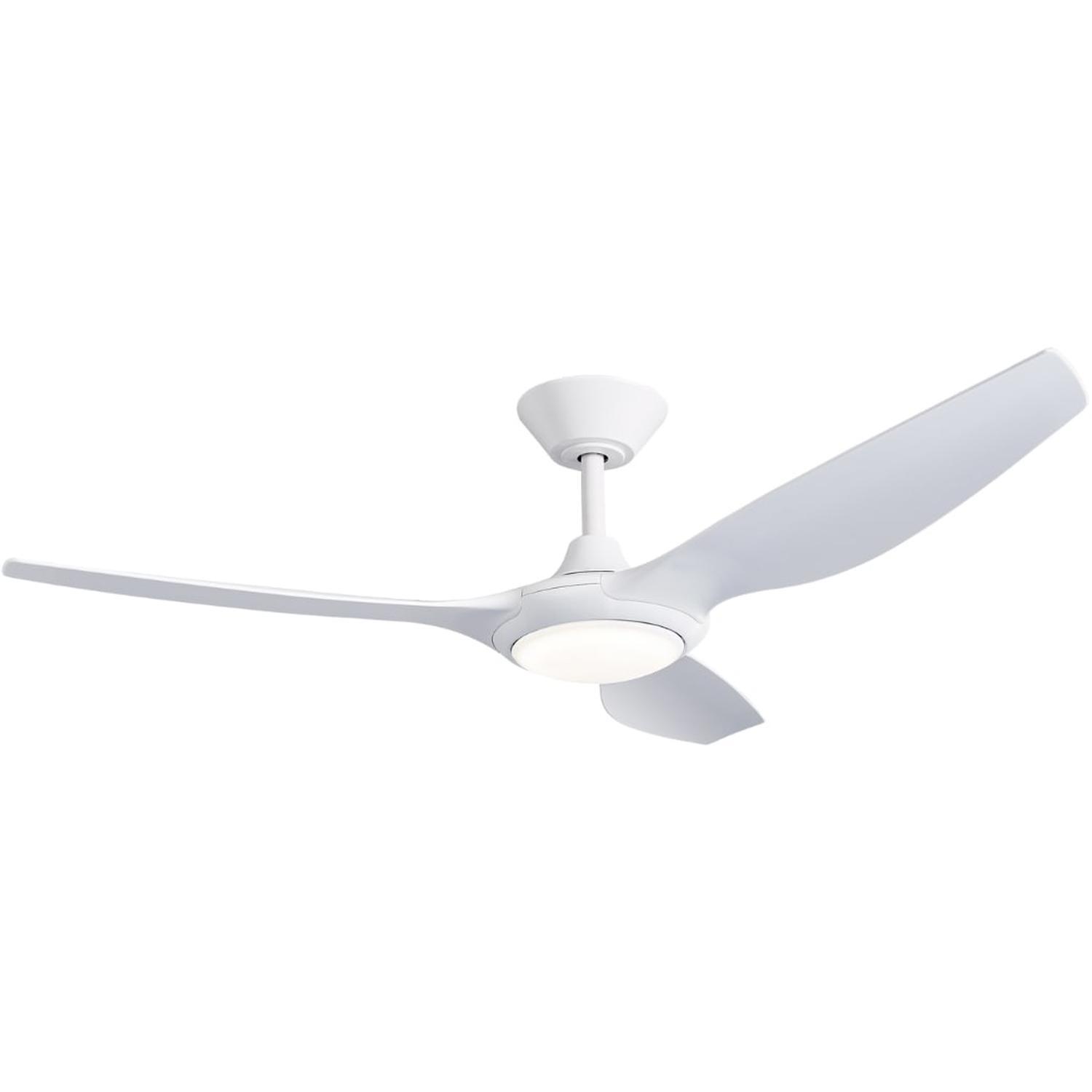 132cm White 3 Blade Ceiling Fan with 18W LED