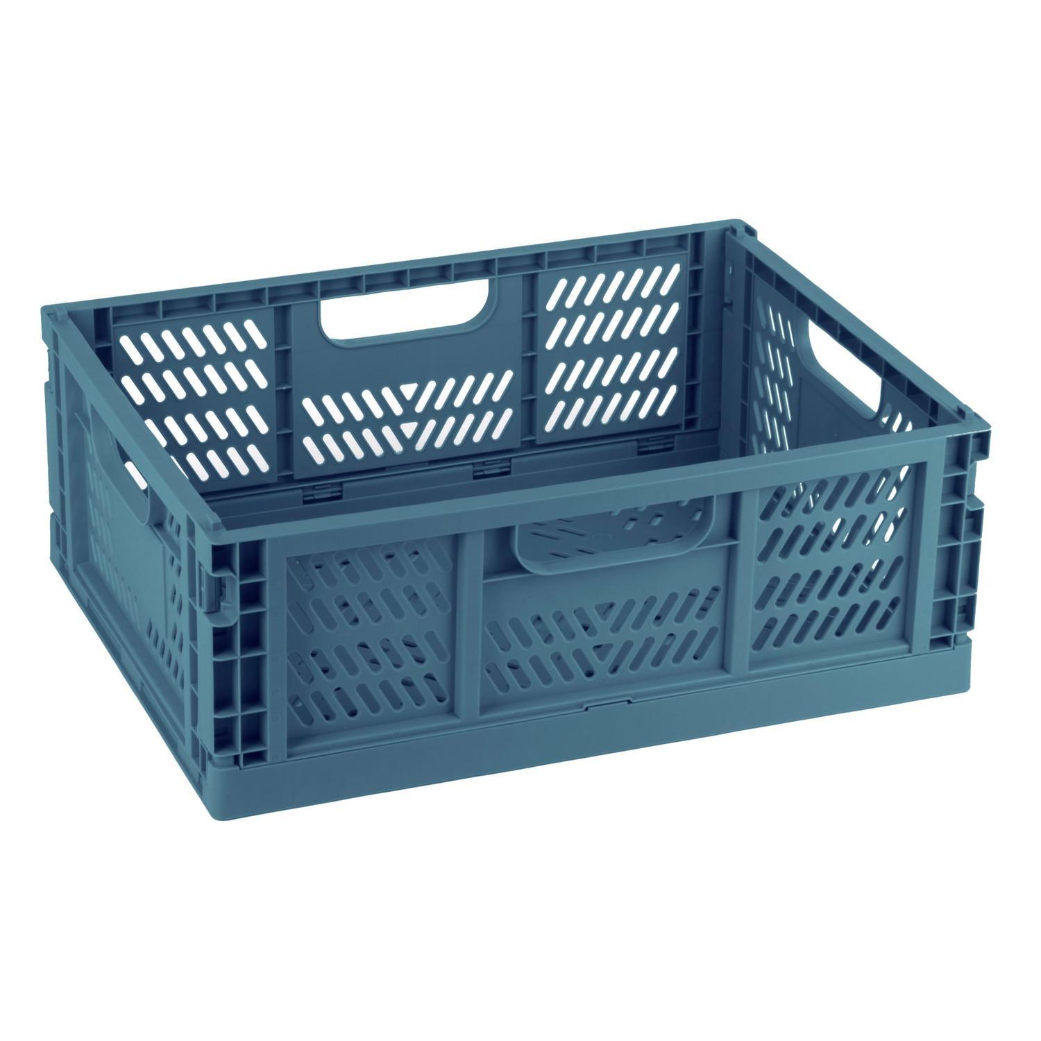 Collapsible Storage Crate 15 litre Blue