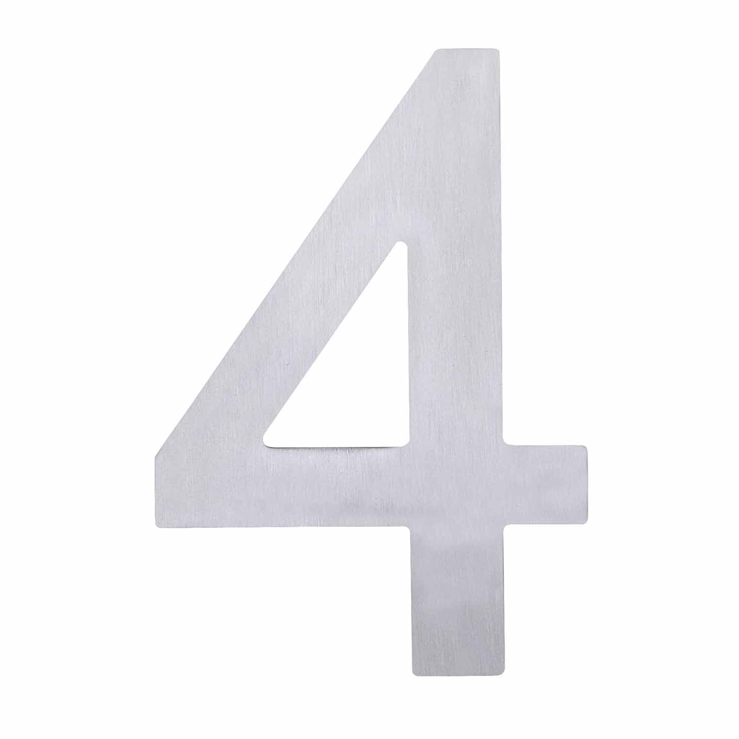 Adhesive Stainless Steel Numeral #4