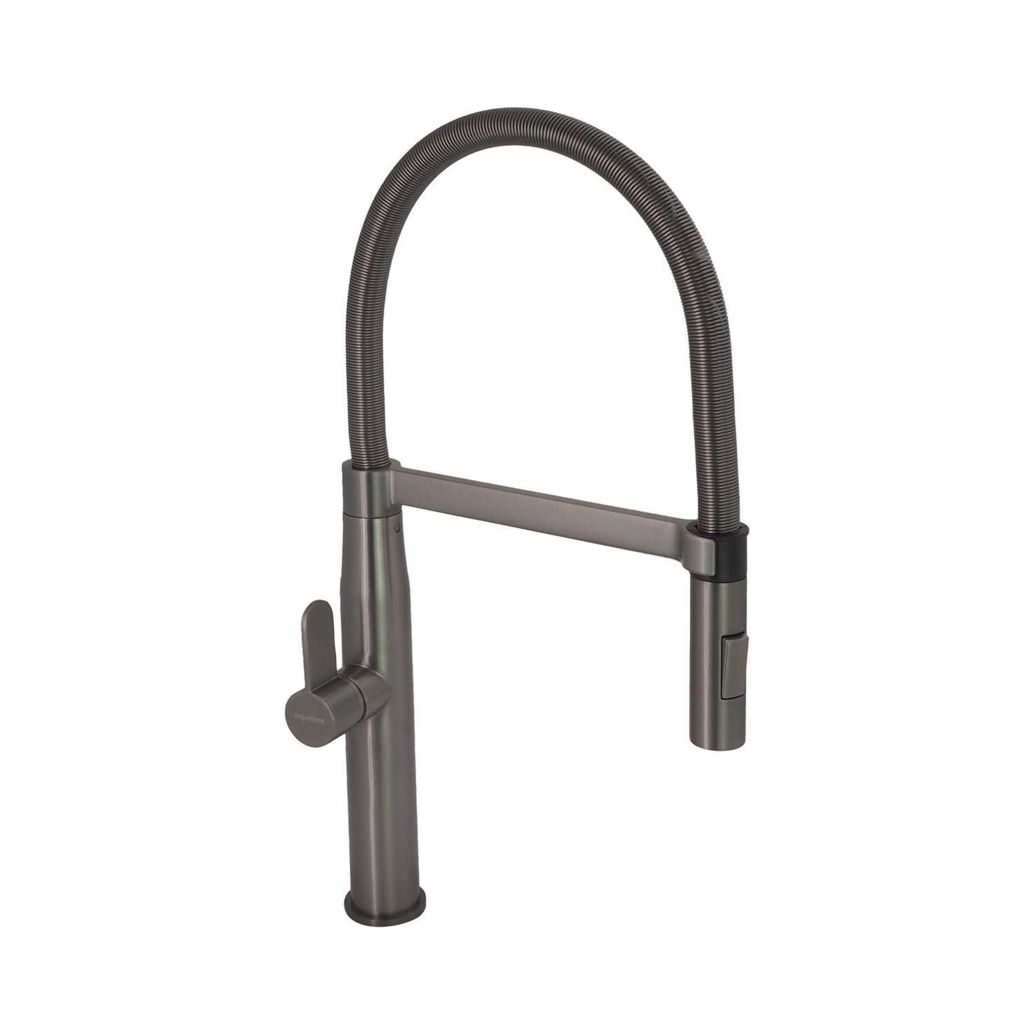 Gooseneck Pull Down Sink Mixer  Gun Metal