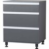 Garage Base Cabinet 3-Drawer H: 924mm, W: 700mm, D: 543mm Grey