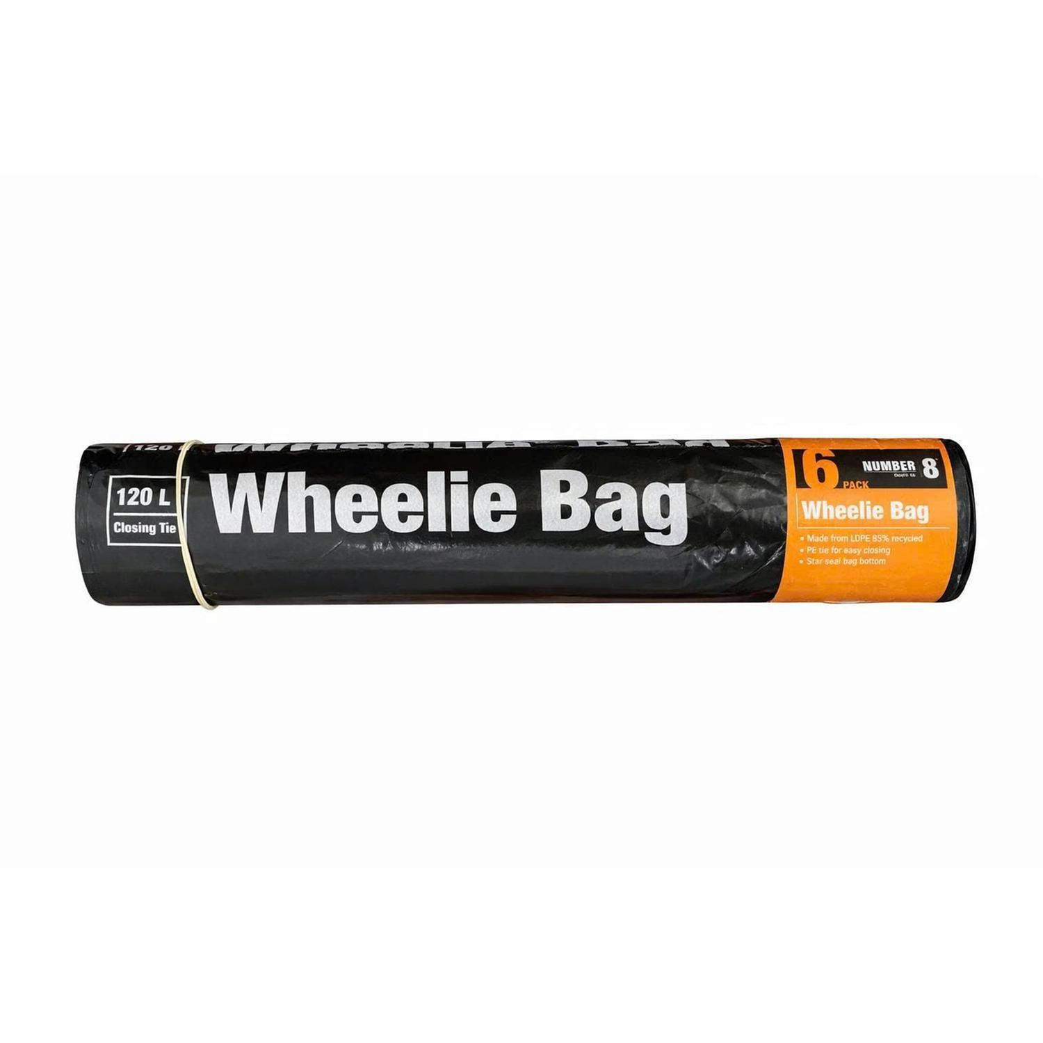 Rubbish Bag Wheely Bin/Drum 120L 6 Pack