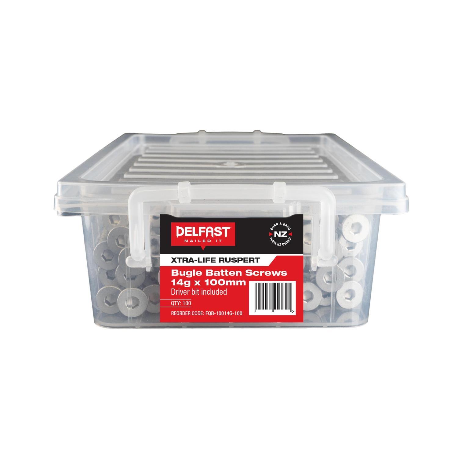 Bugle Batten Screw 14gx100mm Pack of 100 Red - Ruspert Galvanised