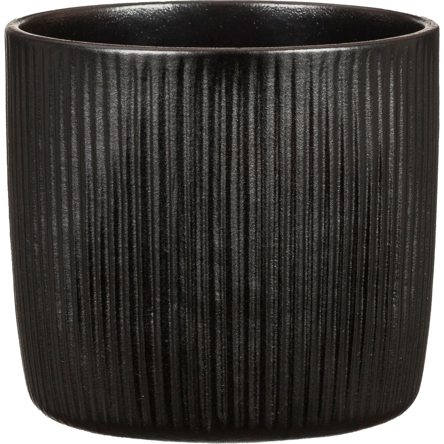 Indoor Linea Cup Pot Black 15cm 136 x 150 x 150mm