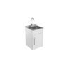 Single Cupboard Laundry Tub with Internal Shelf & Floor 555mm White
