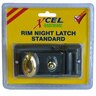 Rim Night Latch Door Lock Black and Brass