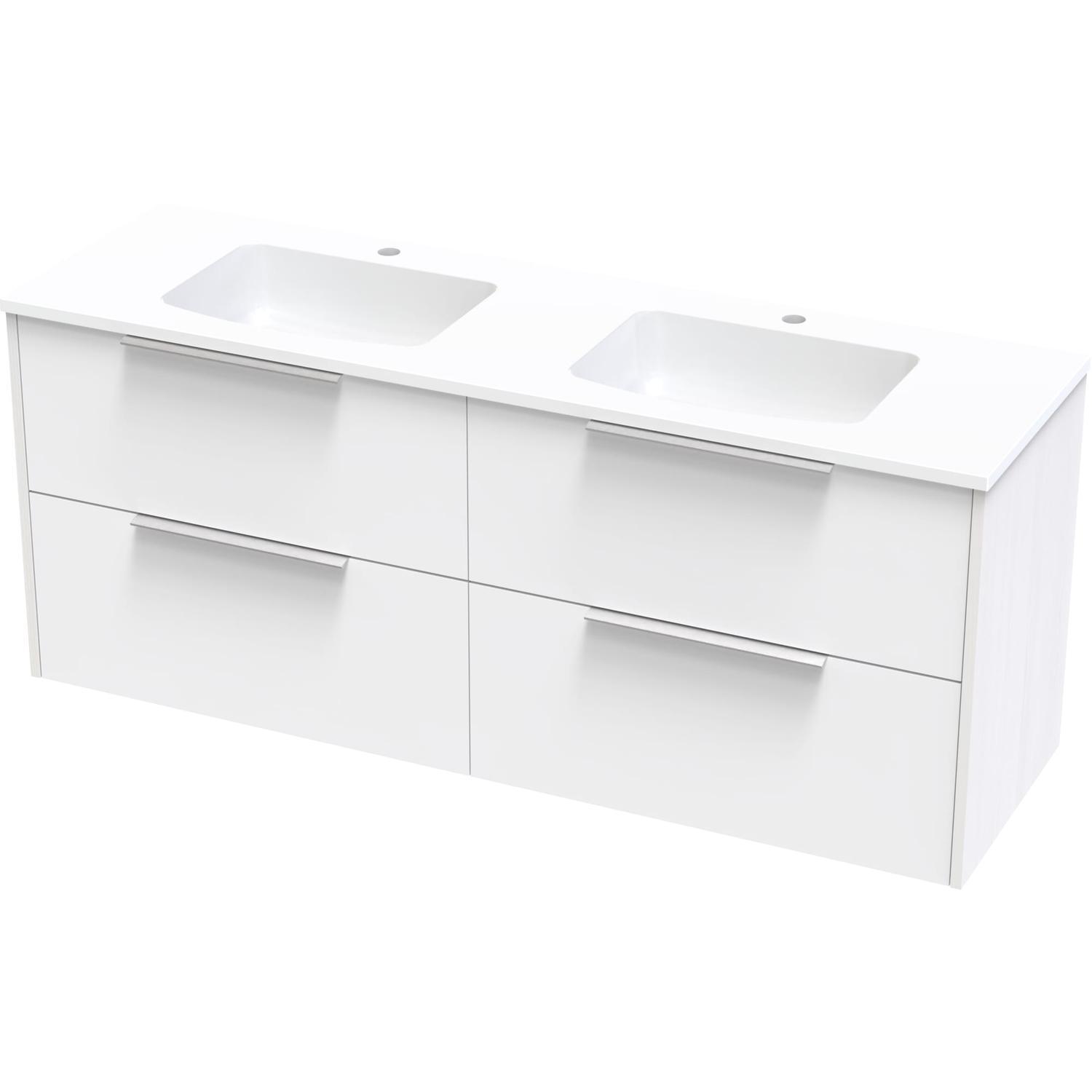Nikau Grove 1500Db Double Drawer Wall Ultra Gloss White/Colour