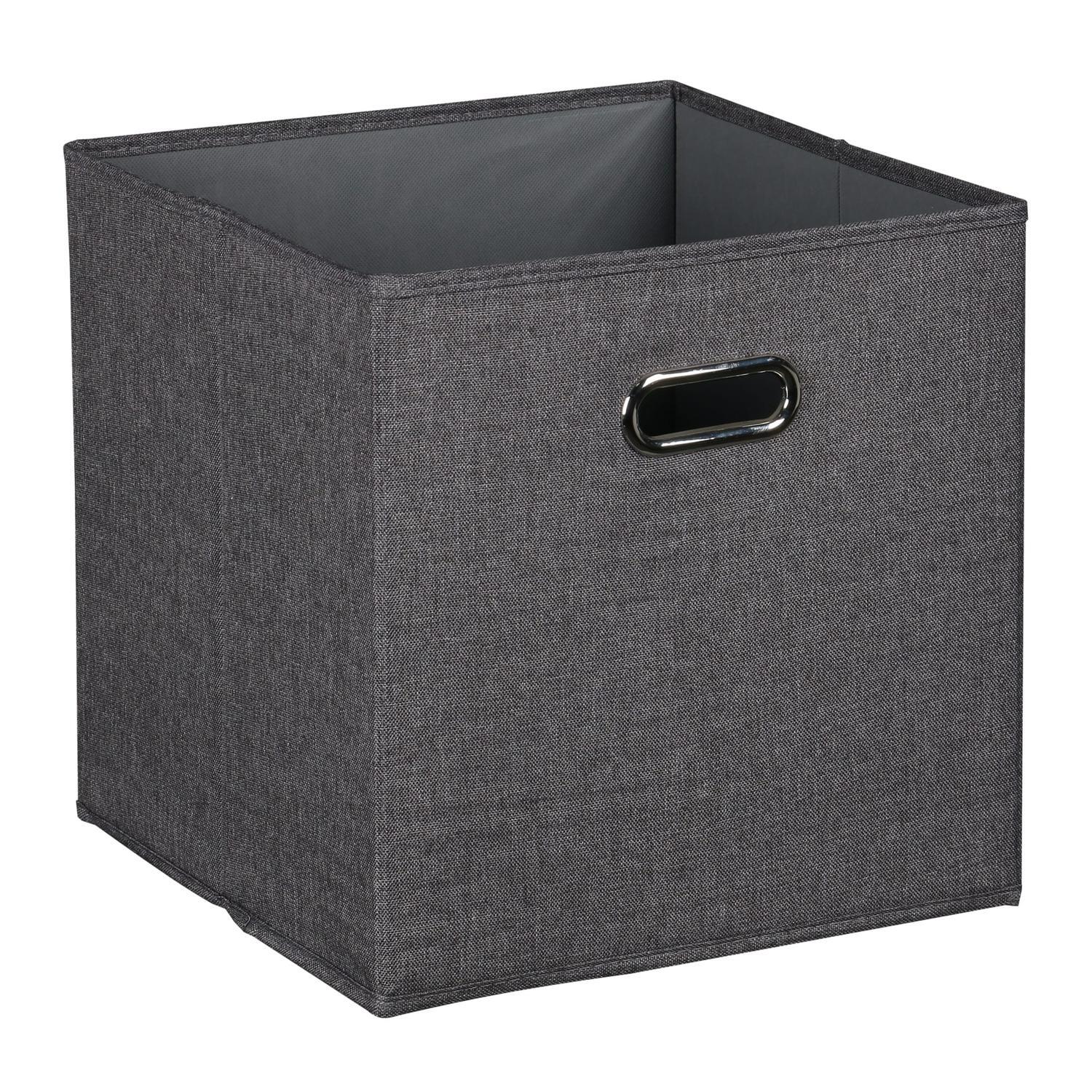 Luxe Fabric Cube H: 330 mm, W: 330 mm, D: 330 mm Dark Grey