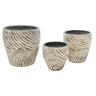 Belly Carved Indoor White Pot Large