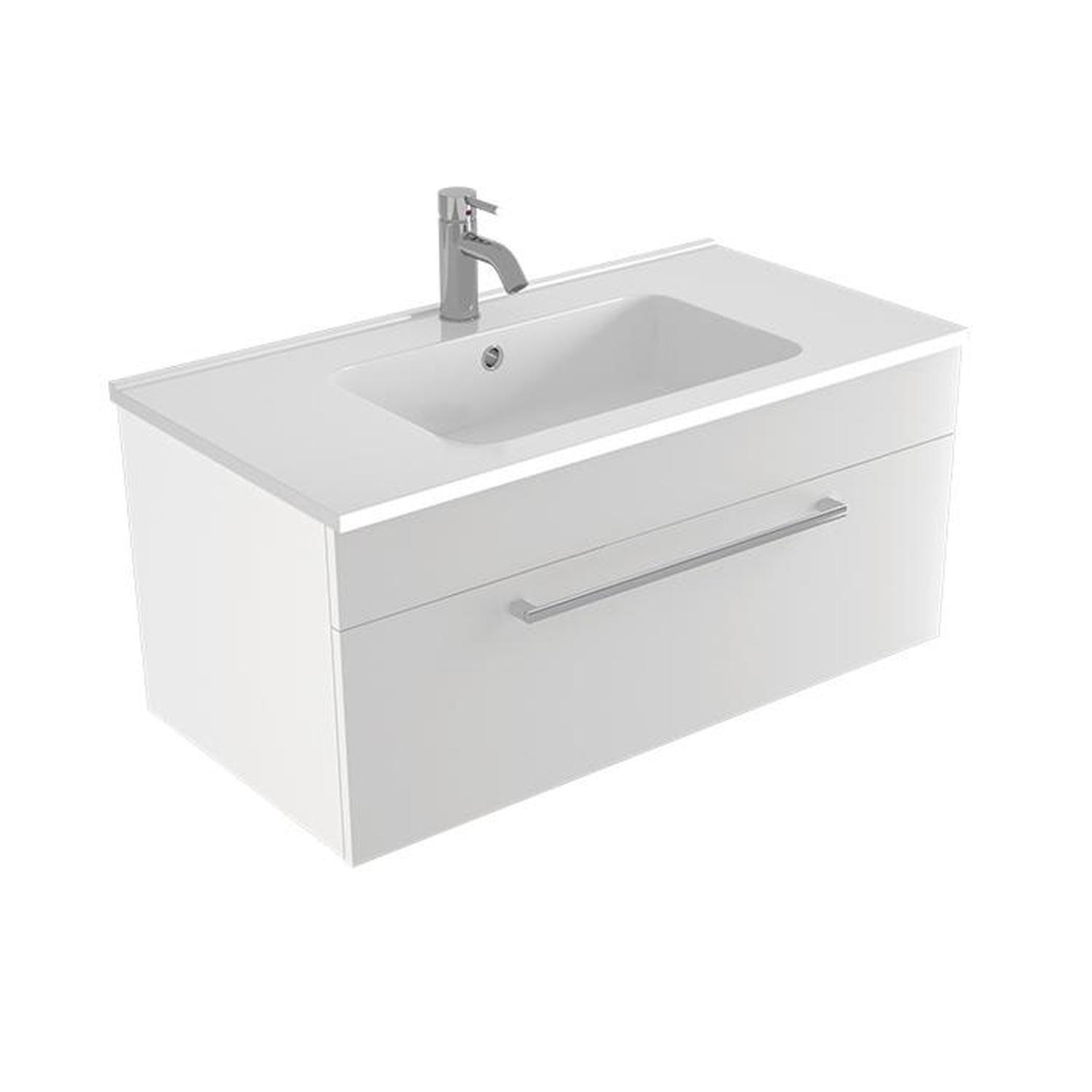 Calais II Wall Hung Vanity 900mm White