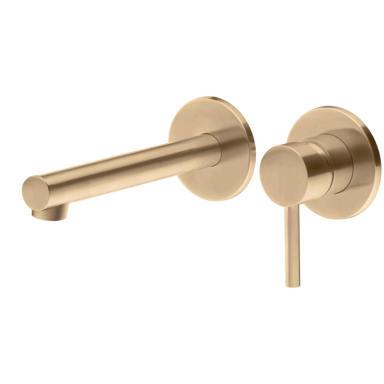 Wall Mounted Basin Mixer  Brushed Brass (PVD)