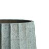Ribbed Cement Drum Pot L Turquoise