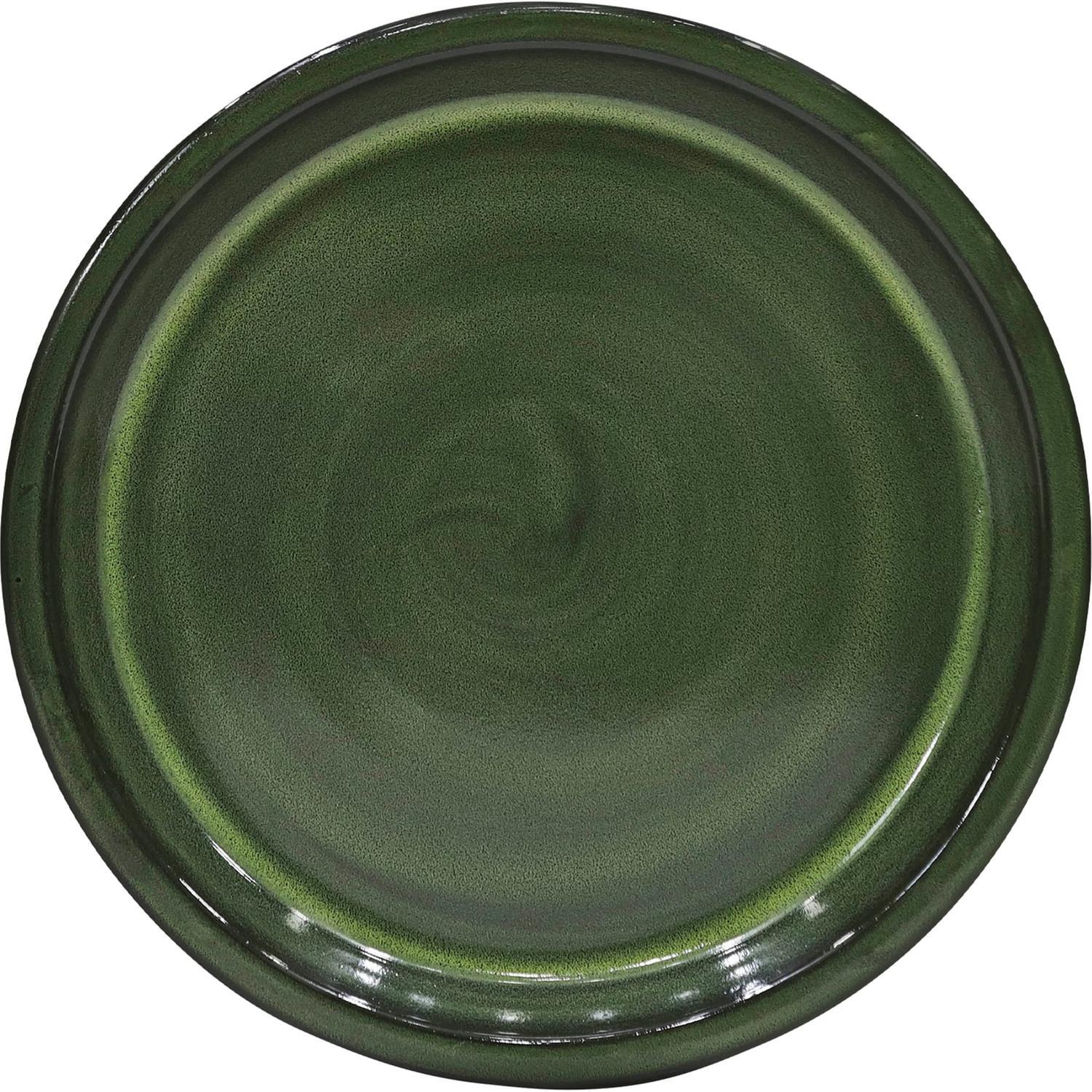 Glazed Round Saucer 26cm Forest Green