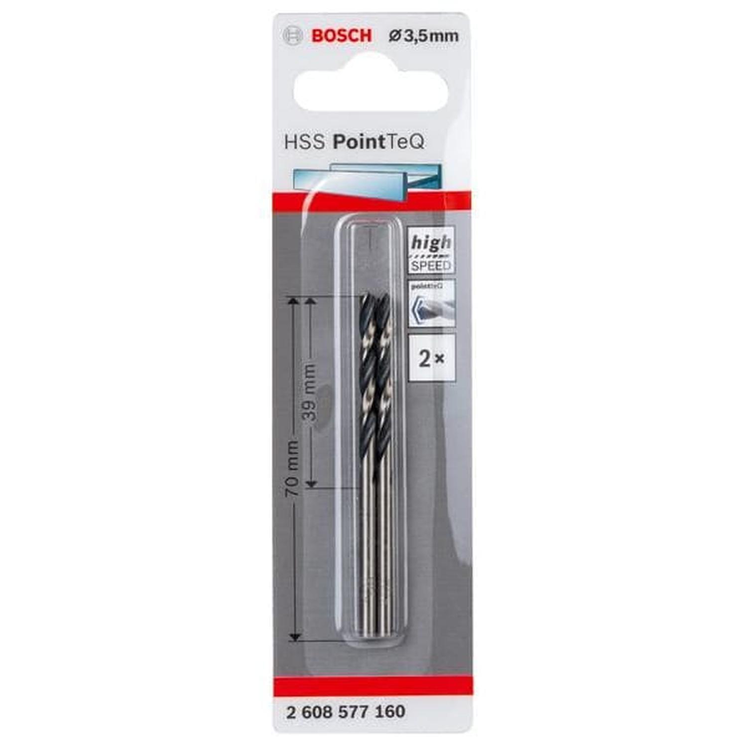HSS Metal Twist Drill Bit 2PK 3.5mm