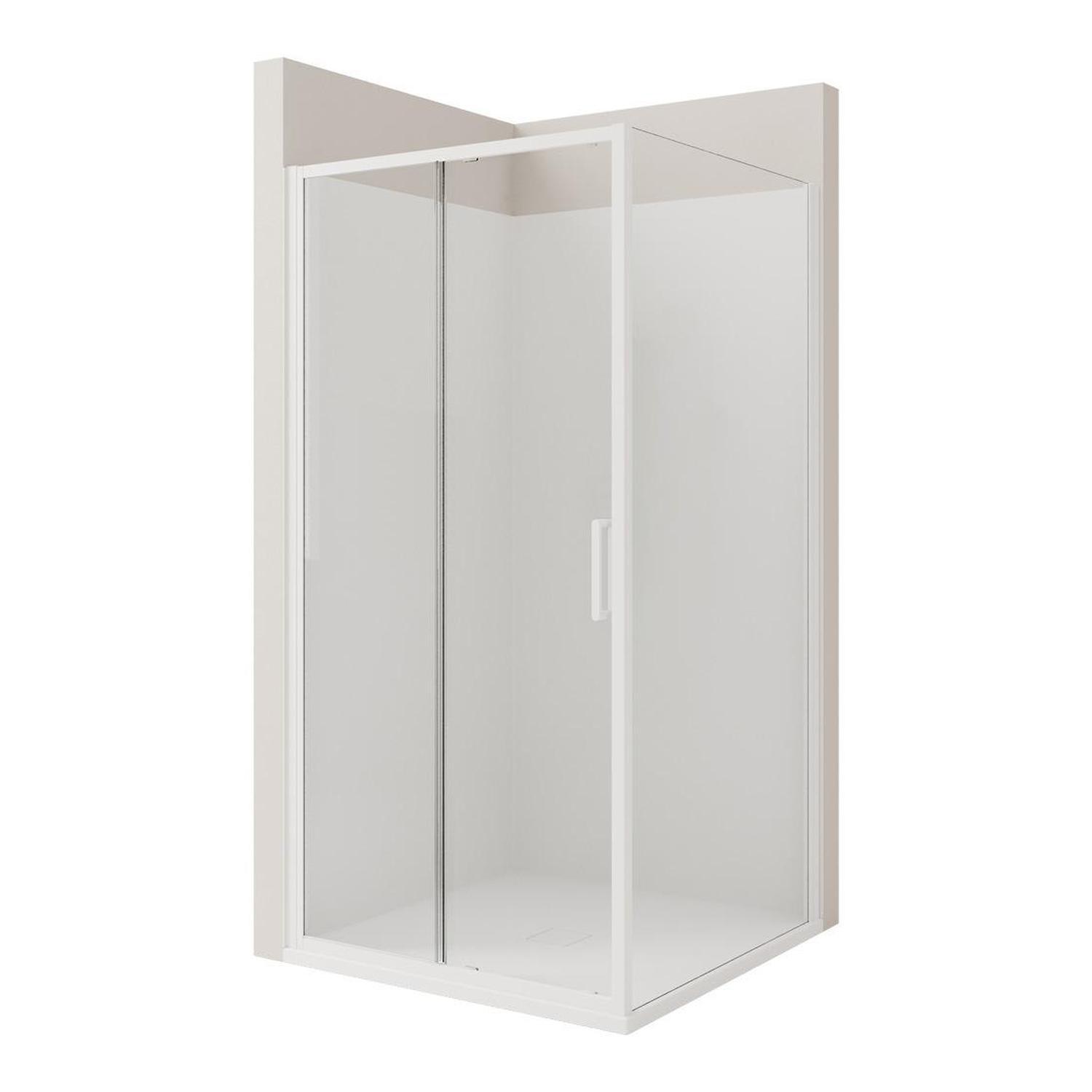 2 Side Tiled Wall Shower 1000 x 1000mm White