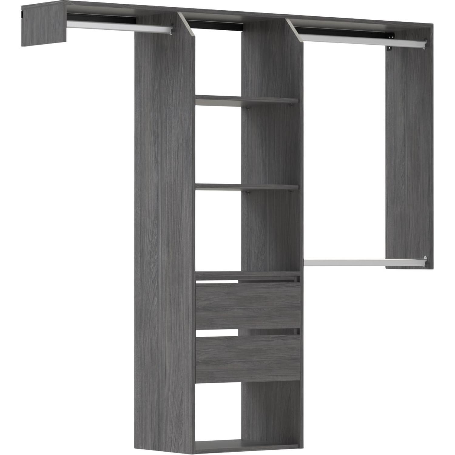 Customisable Wardrobe with Drawers (Medium) 1600-1800 mm Smoked Ash