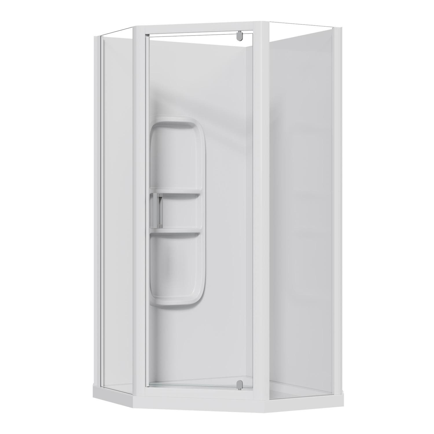 Corner Angle Side Mould Acrylic Shower 1000 x 1000 x 2015mm White