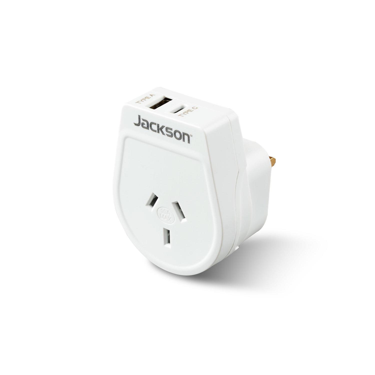 Travel Adaptor OB USB-A/C UK  and HK Slim