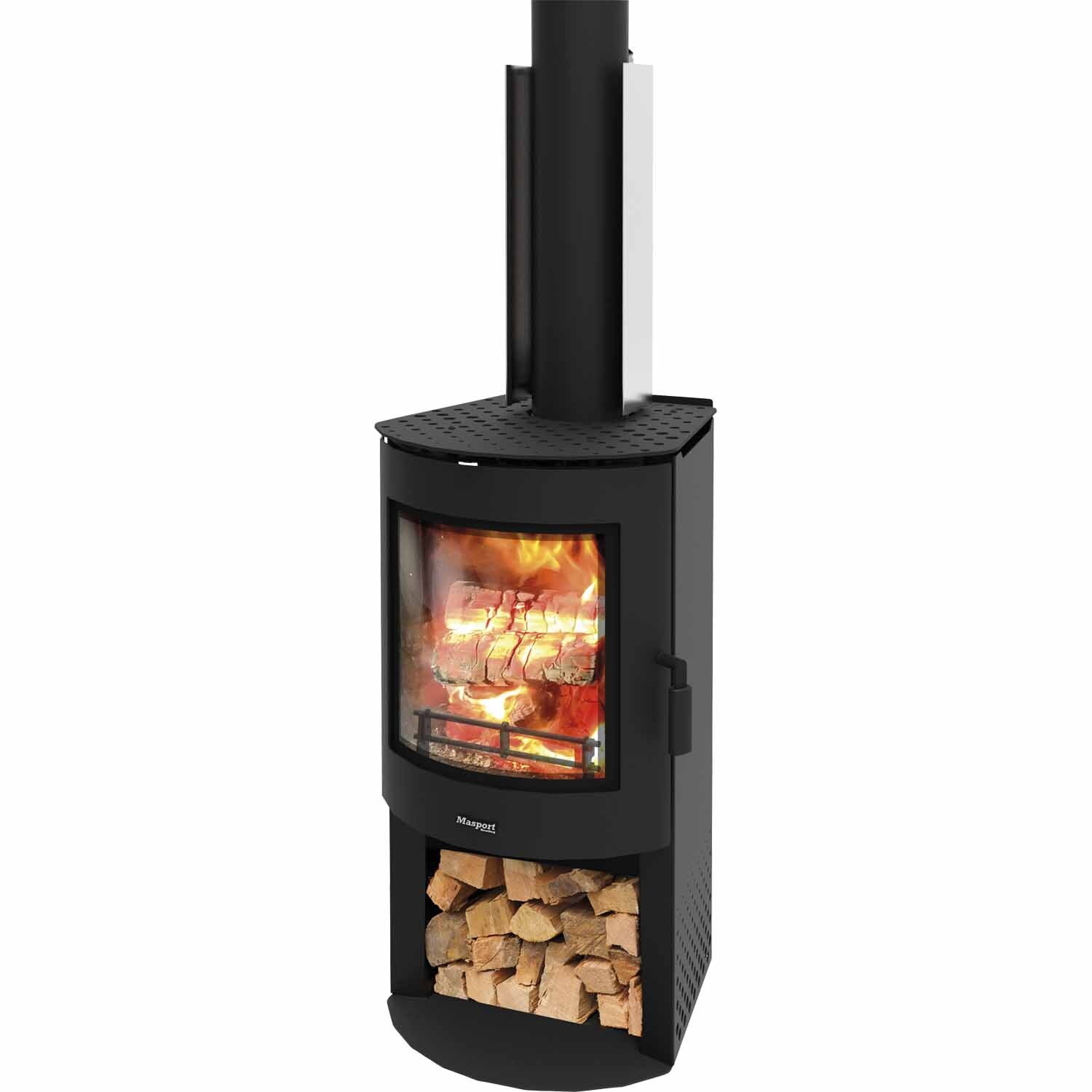 Akaroa Freestanding Stacker Wood Fire and Flue Kit