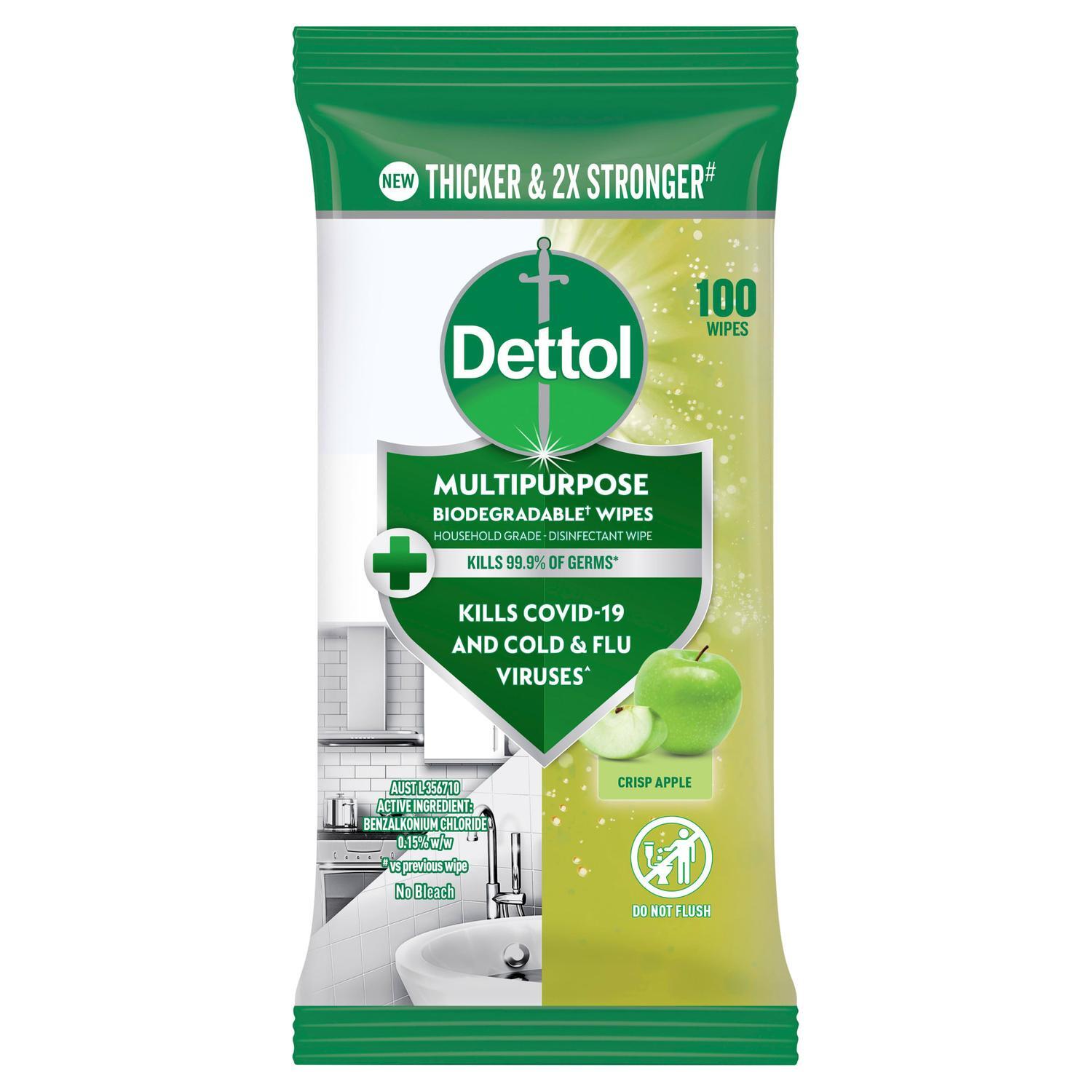 Multipurpose Cleaning Wipes Crisp Apple 100 Pack