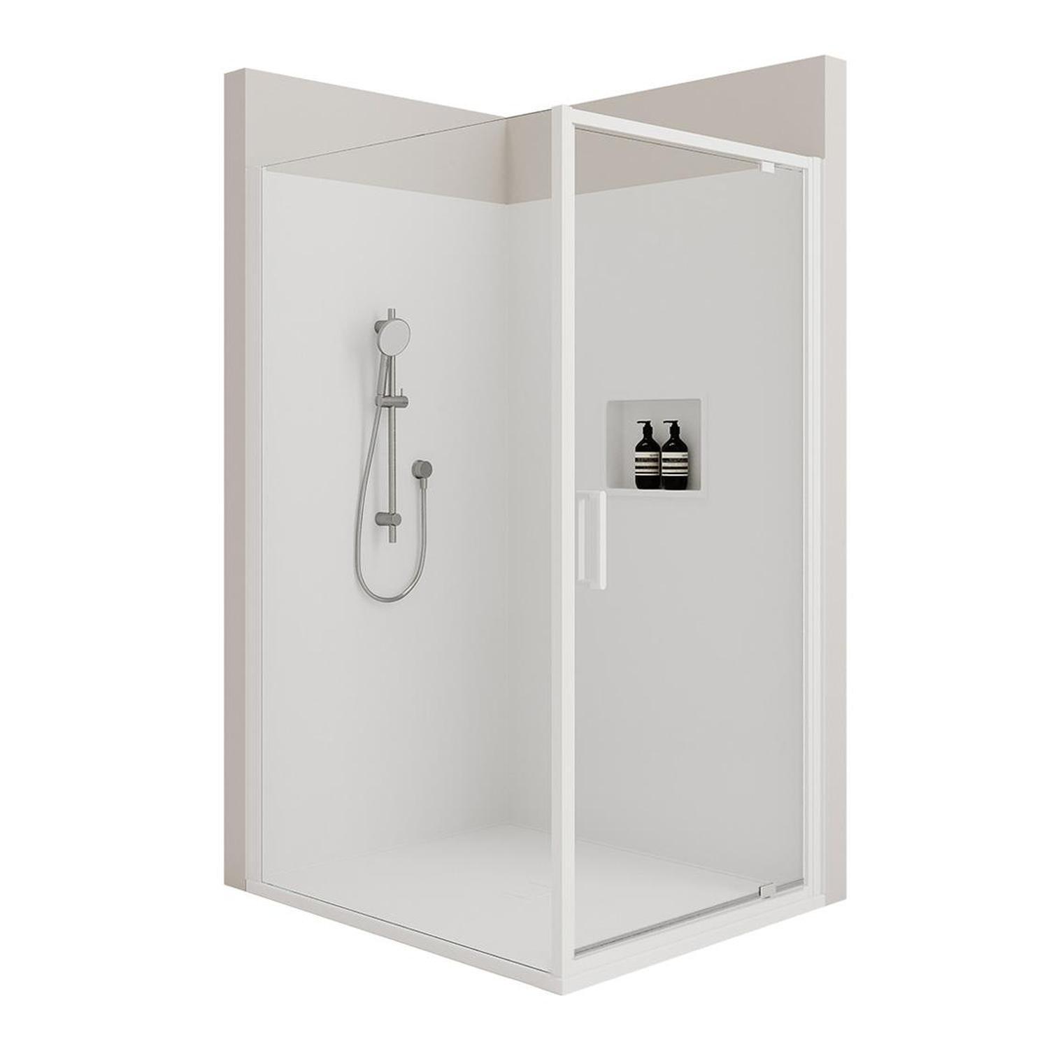 Shower Package With Hinged Screens & White Base