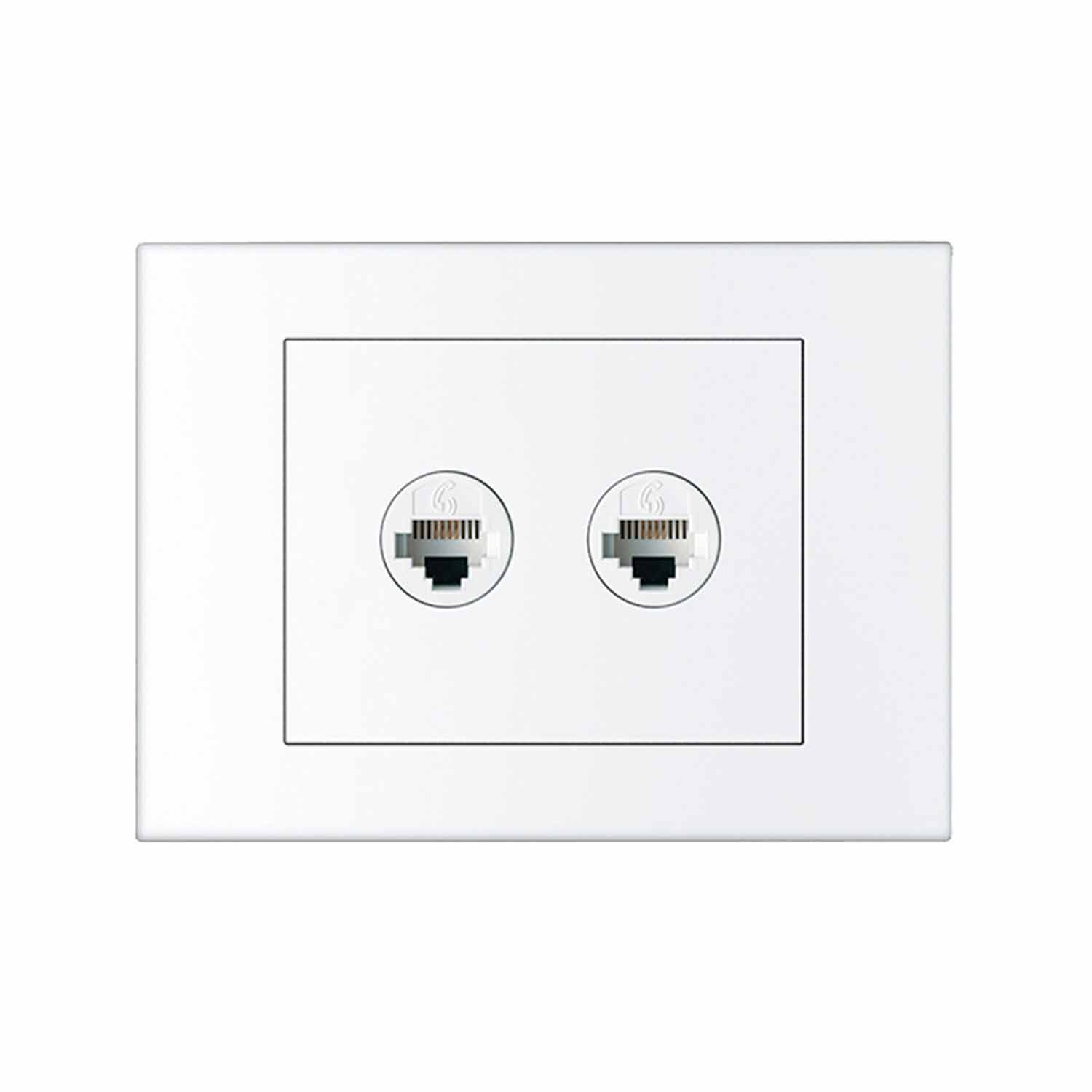Vivo 2 Gang Horizontal RJ45 Cat5e Outlet