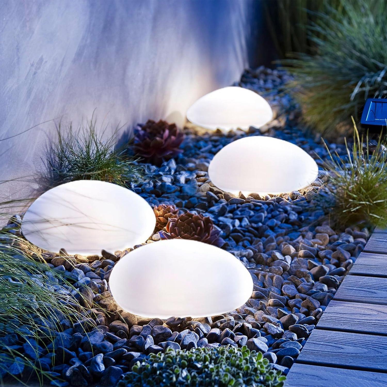 Solar Pebble Lights 4 Pack