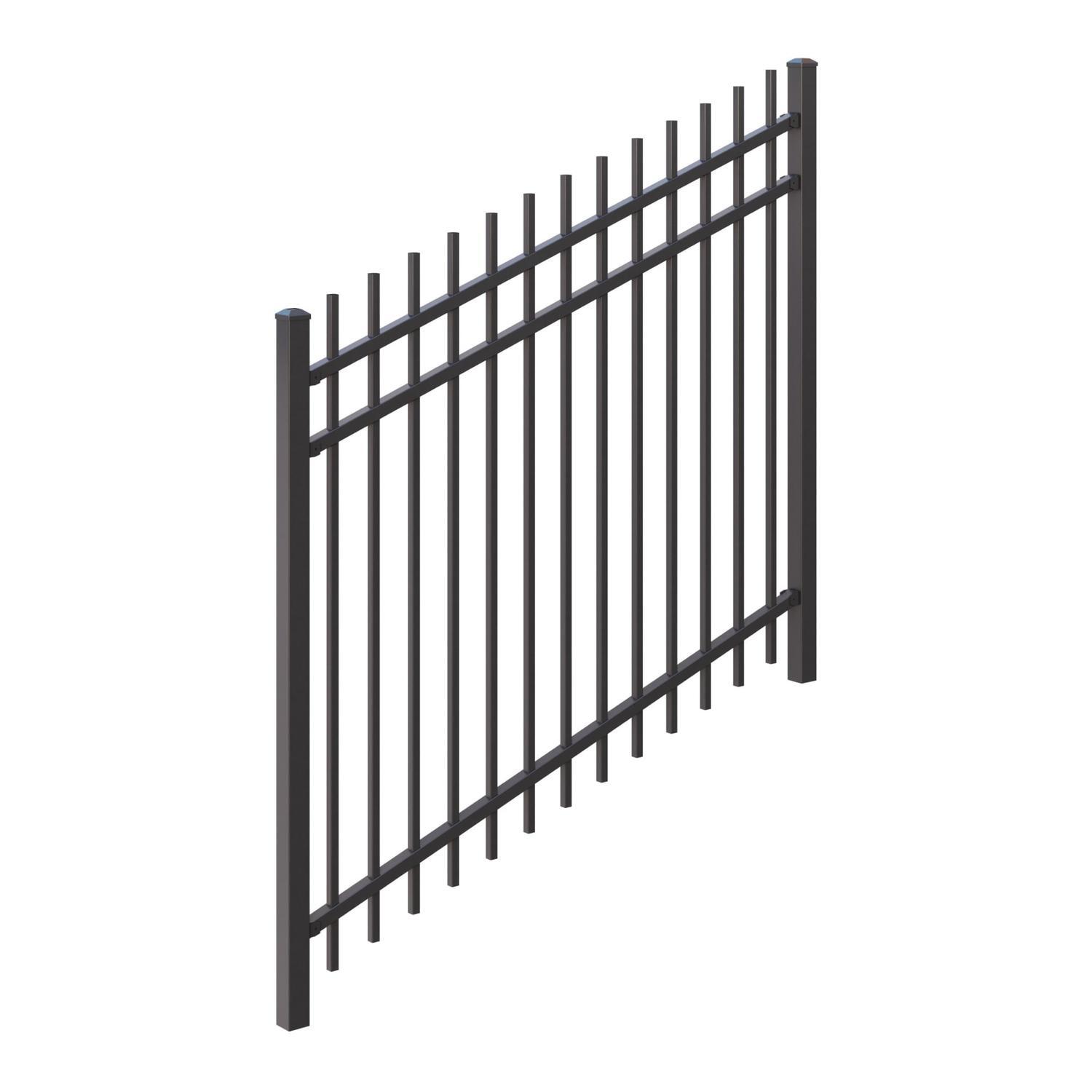Fortress Raking Rod Top Fence Panel H : 1800mm x W: 2400mm Black