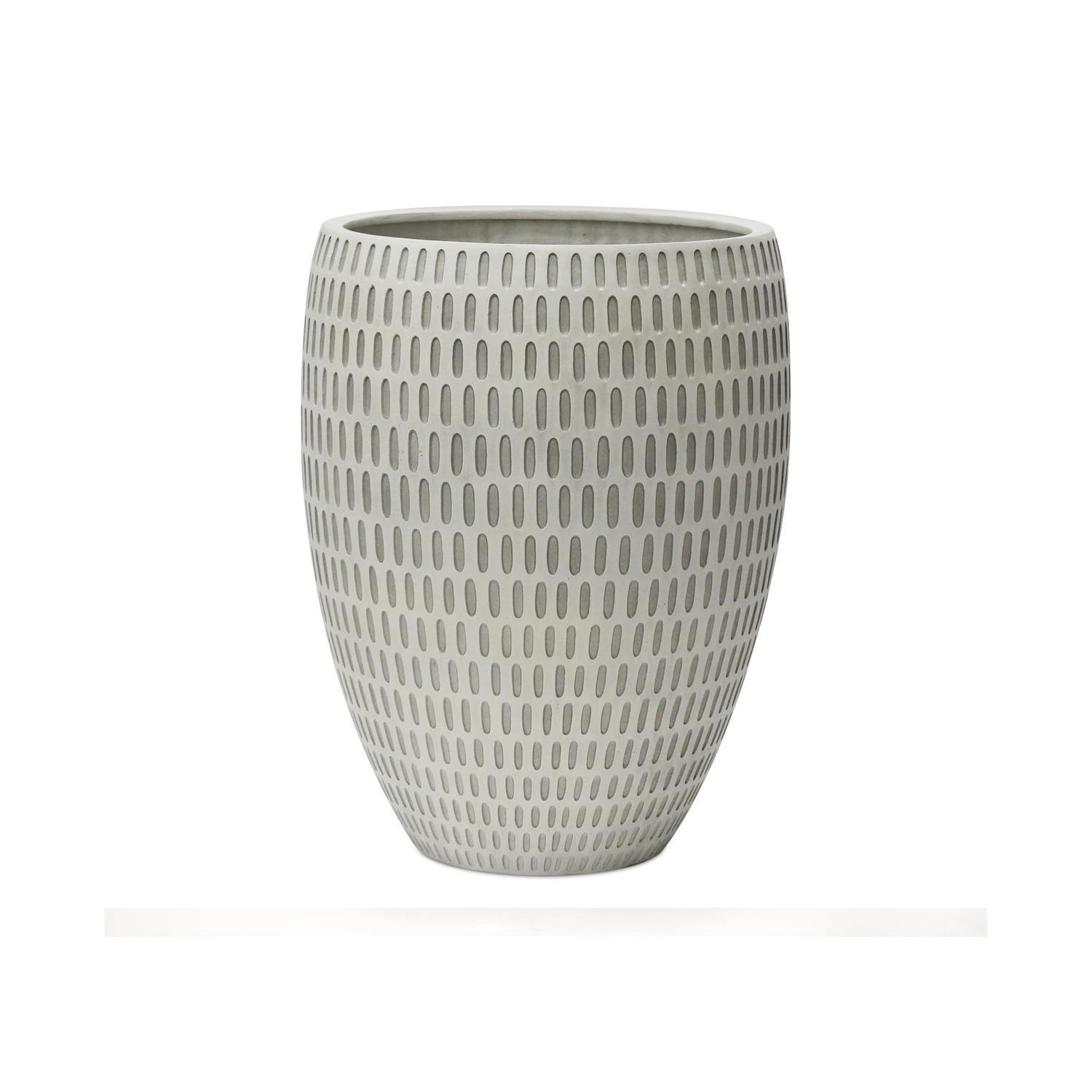 Sandy Tappered Cylinder Pot L White