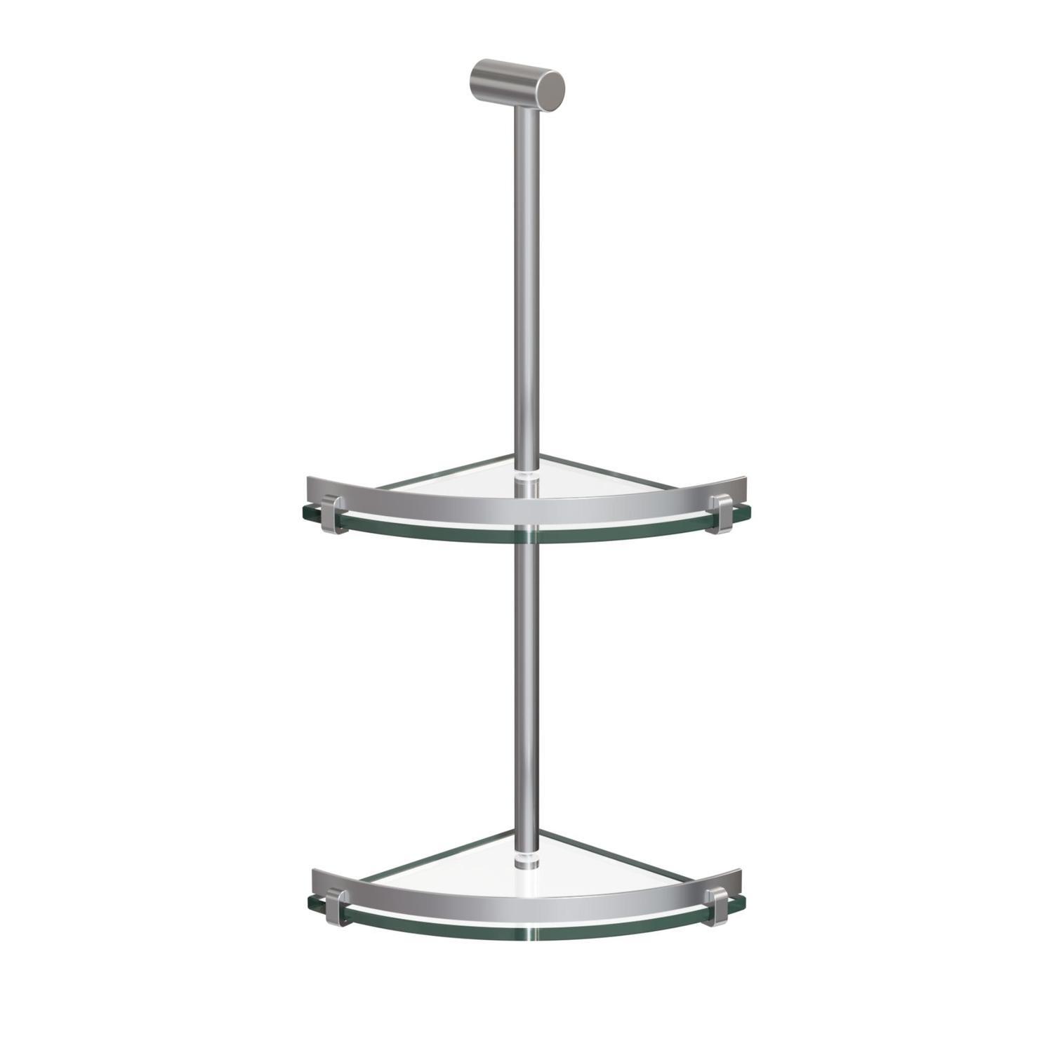 Glass Shelf Caddy Two-Tier Chrome